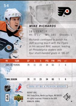 2006-07 Be A Player #54 Mike Richards Back