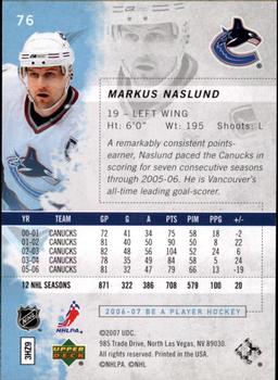 2006-07 Be A Player #76 Markus Naslund Back