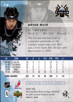 2006-07 Be A Player #78 Bryan Muir Back