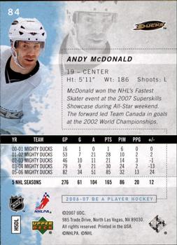 2006-07 Be A Player #84 Andy McDonald Back
