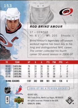 2006-07 Be A Player #153 Rod Brind'Amour Back