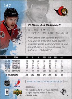 2006-07 Be A Player #167 Daniel Alfredsson Back