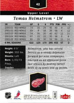 2006-07 Flair Showcase #42 Tomas Holmstrom Back