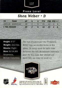 2006-07 Flair Showcase #137 Shea Weber Back