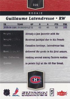 2006-07 Flair Showcase #316 Guillaume Latendresse Back