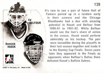 2006-07 In The Game Between The Pipes #139 Ed Belfour / Dominik Hasek Back