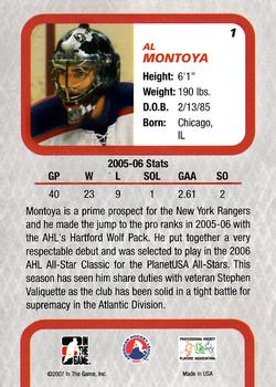 2006-07 In The Game Between The Pipes #1 Al Montoya Back