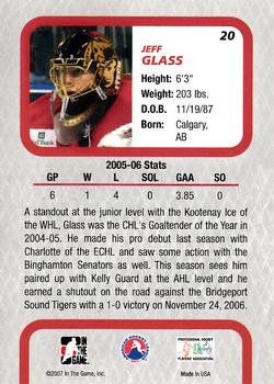 2006-07 In The Game Between The Pipes #20 Jeff Glass Back