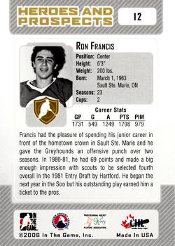 2006-07 In The Game Heroes and Prospects #12 Ron Francis Back