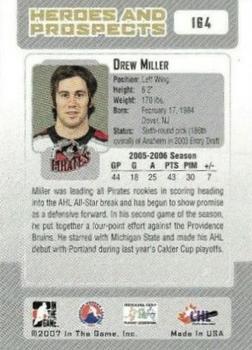 2006-07 In The Game Heroes and Prospects #164 Drew Miller Back