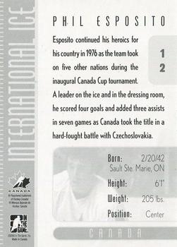 2006-07 In The Game Used International Ice #12 Phil Esposito Back