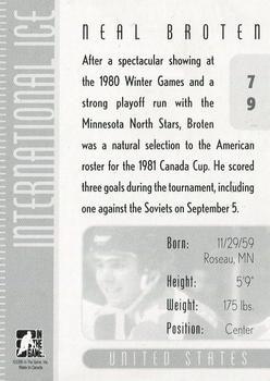 2006-07 In The Game Used International Ice #79 Neal Broten Back