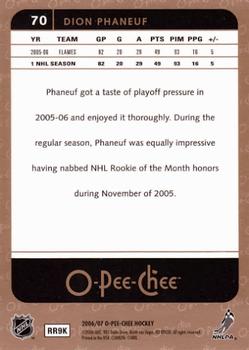 2006-07 O-Pee-Chee #70 Dion Phaneuf Back