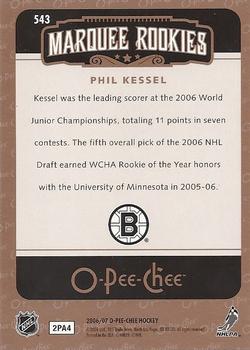 2006-07 O-Pee-Chee #543 Phil Kessel Back