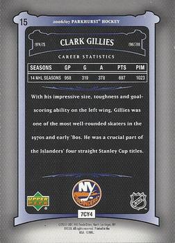 2006-07 Parkhurst #15 Clark Gillies Back