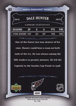 2006-07 Parkhurst #40 Dale Hunter Back