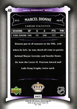 2006-07 Parkhurst #48 Marcel Dionne Back