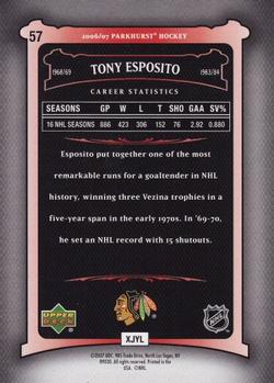 2006-07 Parkhurst #57 Tony Esposito Back