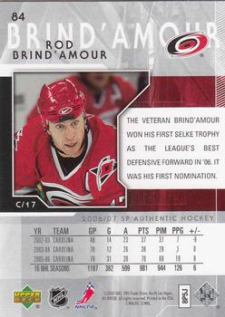 2006-07 SP Authentic #84 Rod Brind'Amour Back