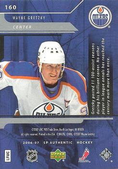 2006-07 SP Authentic #160 Wayne Gretzky Back