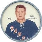 1960-61 Shirriff Coins #92 Earl Ingarfield Front