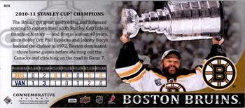 2011 Upper Deck Boston Bruins Stanley Cup Champions #BOS Team Photo Back