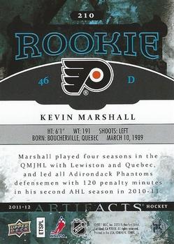 2011-12 Upper Deck Artifacts #210 Kevin Marshall Back