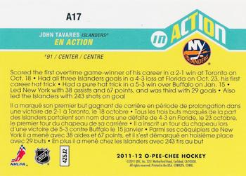2011-12 O-Pee-Chee - In Action #A17 John Tavares Back