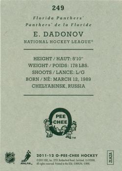 2011-12 O-Pee-Chee - Retro #249 Evgeny Dadonov Back