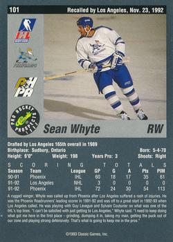 1993 Classic Pro Prospects #101 Sean Whyte Back