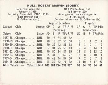 1965-66 Coca-Cola NHL Players #NNO Bobby Hull Back