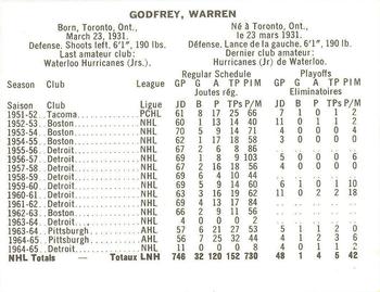 1965-66 Coca-Cola NHL Players #NNO Warren Godfrey Back