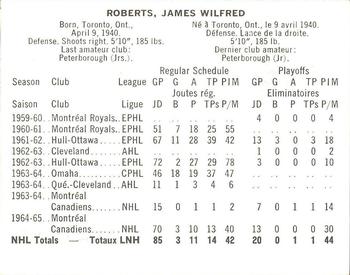 1965-66 Coca-Cola NHL Players #NNO Jim Roberts Back