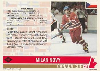 1992 Future Trends '76 Canada Cup #155 Milan Novy Back