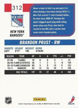 2011-12 Score #312 Brandon Prust Back