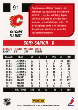 2011-12 Score #91 Cory Sarich Back
