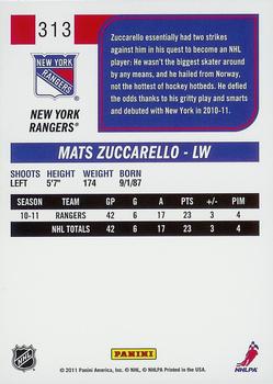 2011-12 Score #313 Mats Zuccarello Back