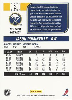 2011-12 Score - Glossy #2 Jason Pominville Back