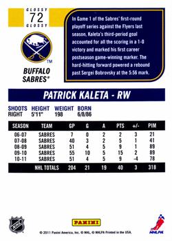 2011-12 Score - Glossy #72 Patrick Kaleta Back