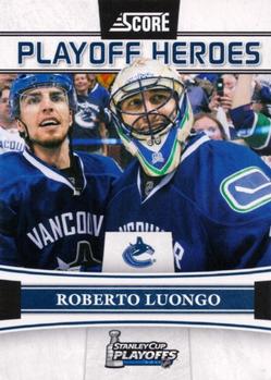 2011-12 Score - Playoff Heroes #10 Roberto Luongo Front