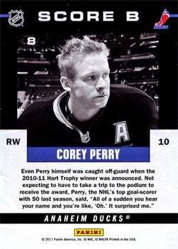 2011-12 Score - Score B #8 Corey Perry Back