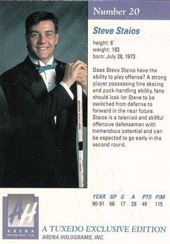 1991 Arena Draft Picks #20 Steve Staios  Back
