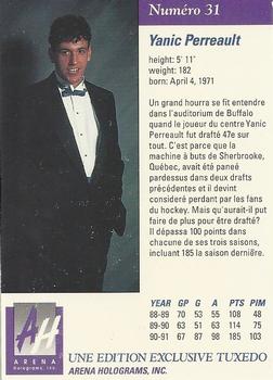 1991 Arena Draft Picks French #31 Yanic Perreault  Back