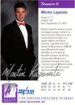1991 Arena Draft Picks French - Autographs #8 Martin Lapointe  Back