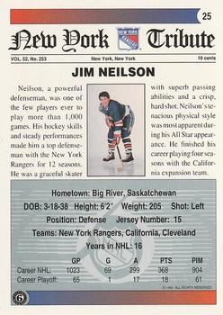 1991-92 Ultimate Original 6 #25 Jim Neilson Back