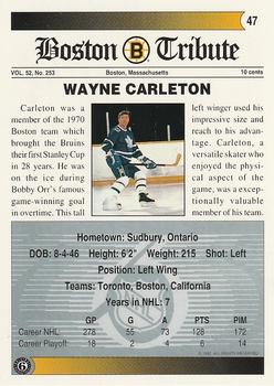 1991-92 Ultimate Original 6 #47 Wayne Carleton Back