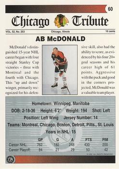 1991-92 Ultimate Original 6 #60 Ab McDonald Back