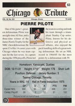1991-92 Ultimate Original 6 #63 Pierre Pilote Back
