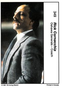 1990-91 7th Inning Sketch OHL #349 Rick Cornacchia Back