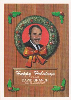 1990-91 7th Inning Sketch OHL #NNO Season's Greetings Santa 1990 / Happy Holidays David Branch Back